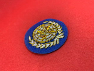 United Nations Hand Embroidered Bullion & Wire Cap Badge UN Beret cap Badge