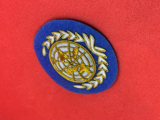United Nations Hand Embroidered Bullion & Wire Cap Badge UN Beret cap Badge