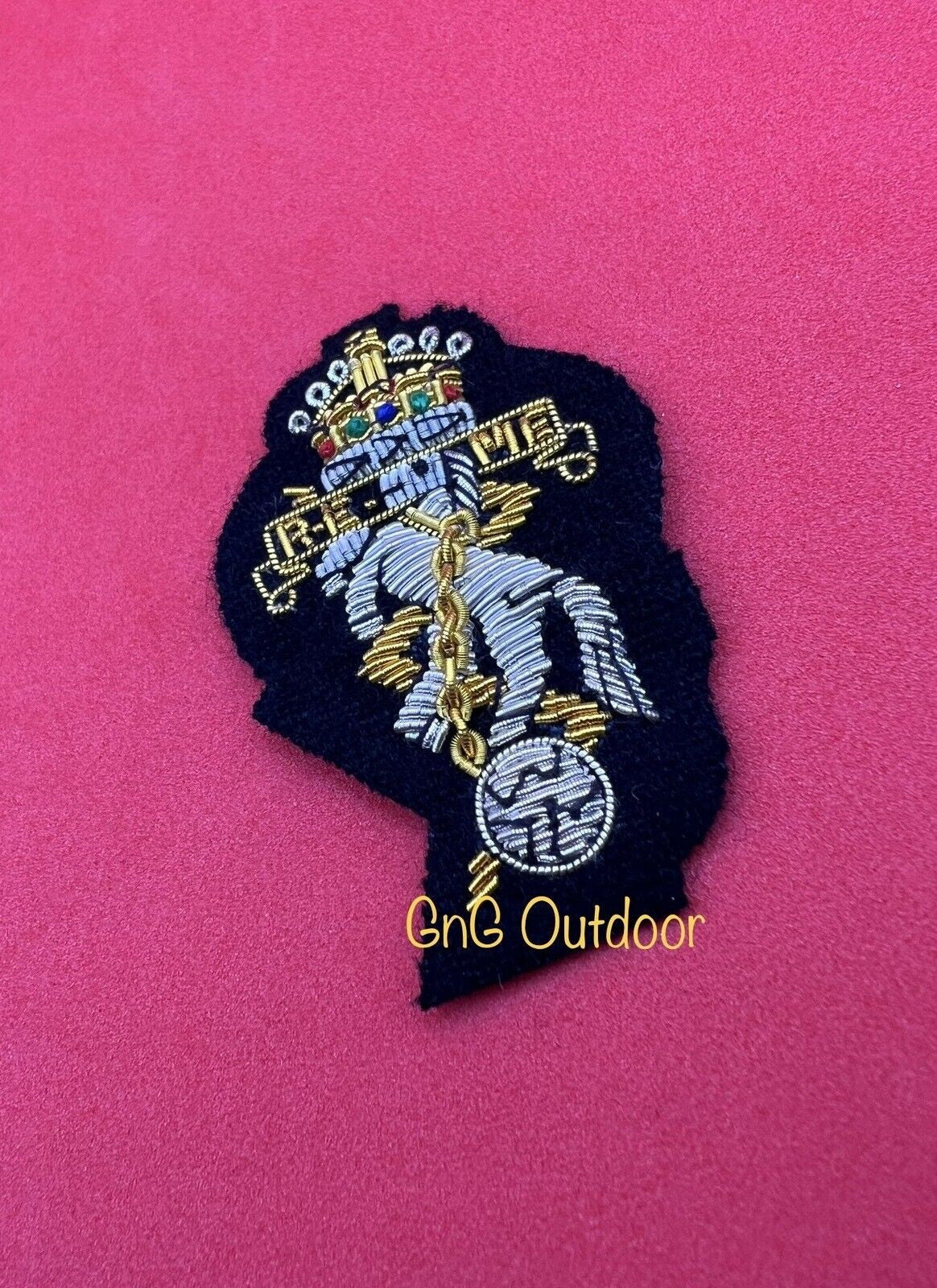 King’s Crown REME Officer’s Beret Badge REME Embroidered Bullion Wire Cap Badge