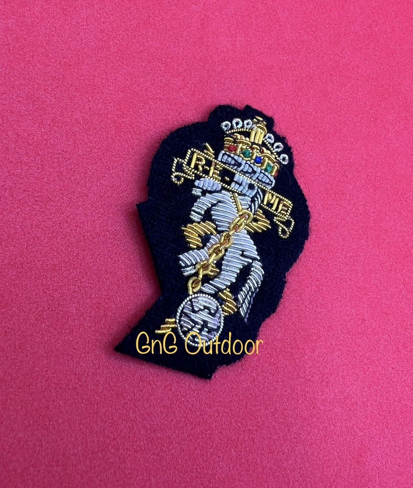 King’s Crown REME Officer’s Beret Badge REME Embroidered Bullion Wire Cap Badge