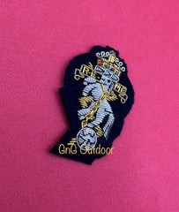 King’s Crown REME Officer’s Beret Badge REME Embroidered Bullion Wire Cap Badge
