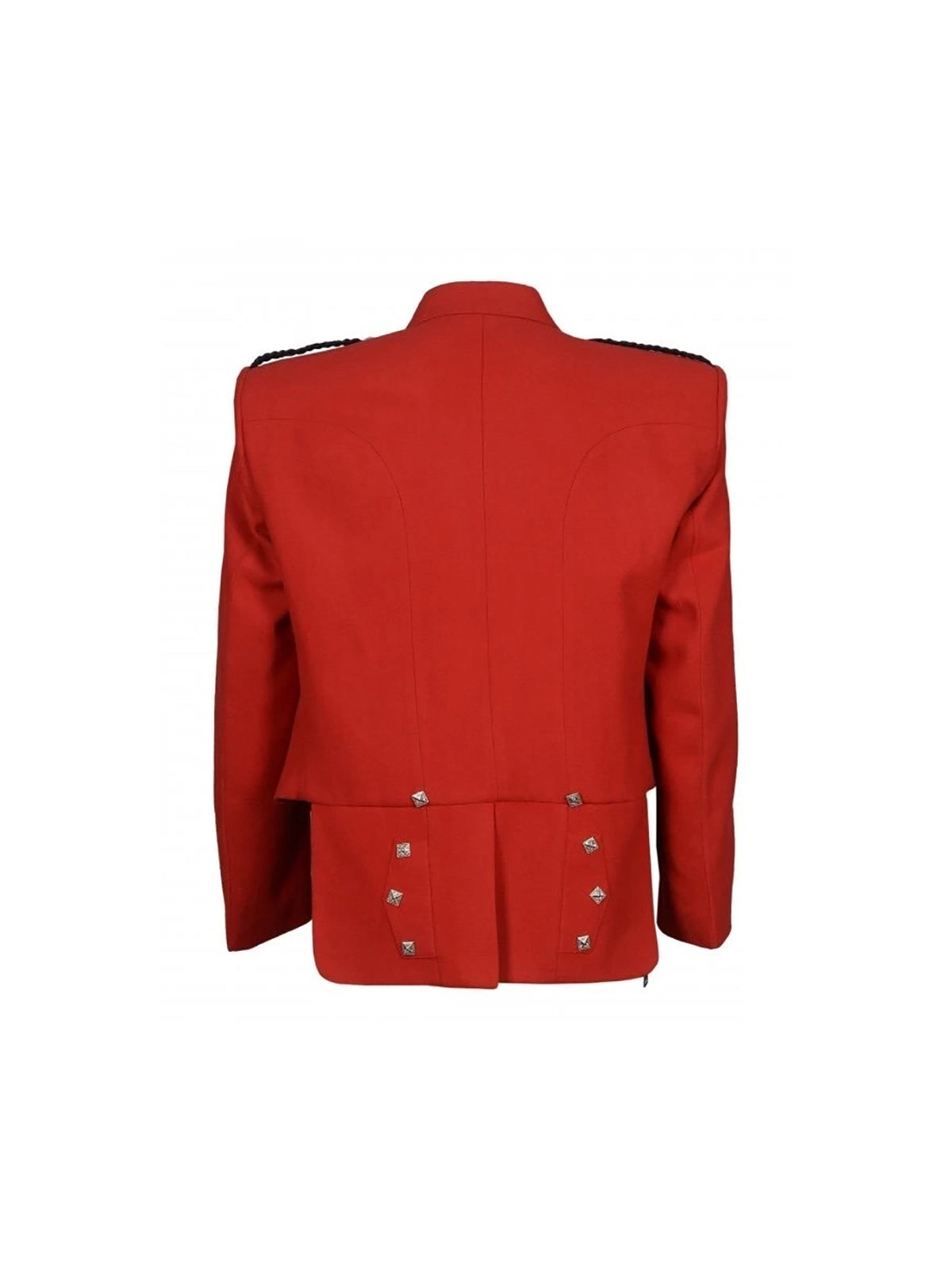 Men's Scottish Red Wool Prince Charlie Jacket 3 Button Vest Kilt wedding Jacket