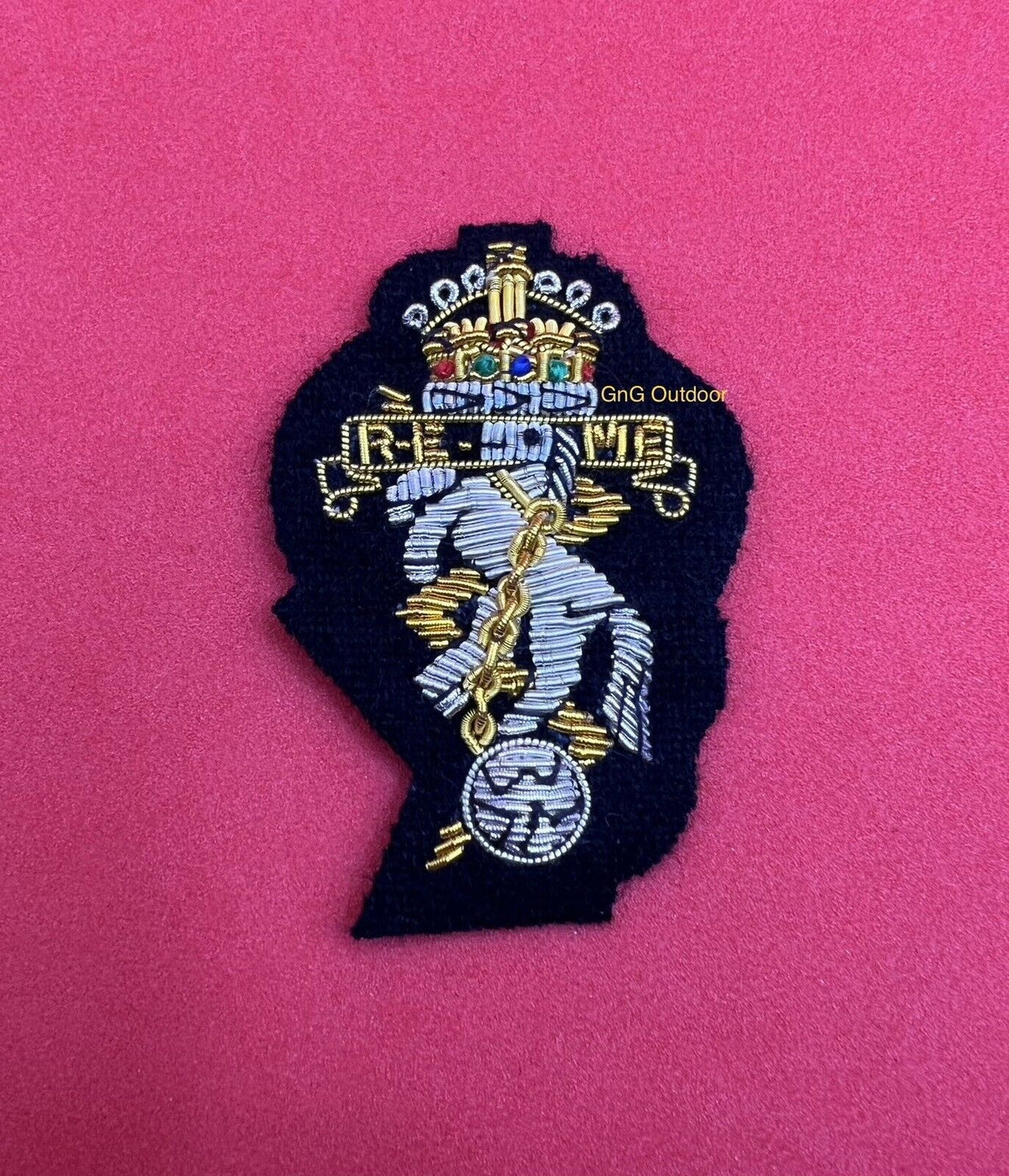 King’s Crown REME Officer’s Beret Badge REME Embroidered Bullion Wire Cap Badge