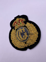 King’s Crown HM Coast Guards Cap Badge CG Embroidered Bullion Wire Badge
