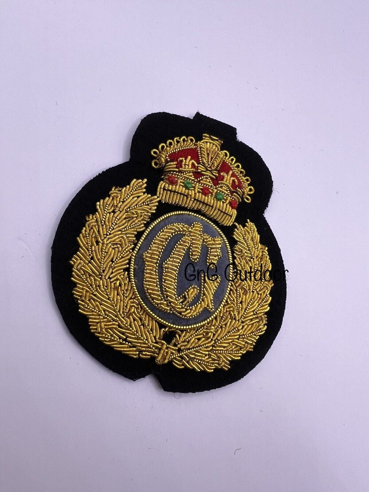 King’s Crown HM Coast Guards Cap Badge CG Embroidered Bullion Wire Badge
