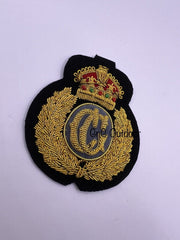 King’s Crown HM Coast Guards Cap Badge CG Embroidered Bullion Wire Badge