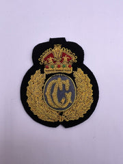 King’s Crown HM Coast Guards Cap Badge CG Embroidered Bullion Wire Badge