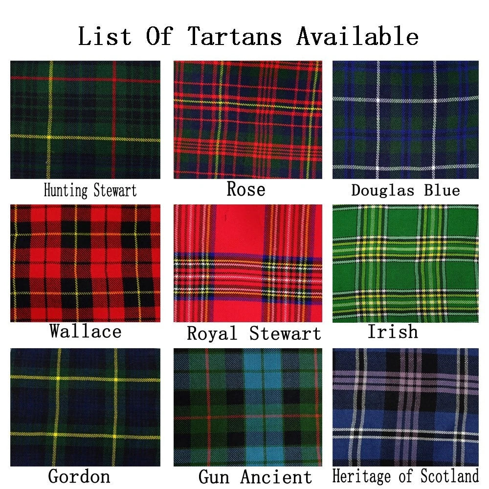 Men's Prince Charlie 9 PCS Scottish Outfit Traditional 8 Yard Kilt Outfit Set
