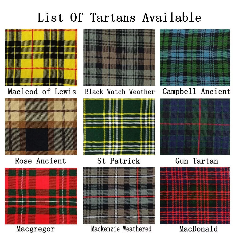 Men's Prince Charlie 9 PCS Scottish Outfit Traditional 8 Yard Kilt Outfit Set