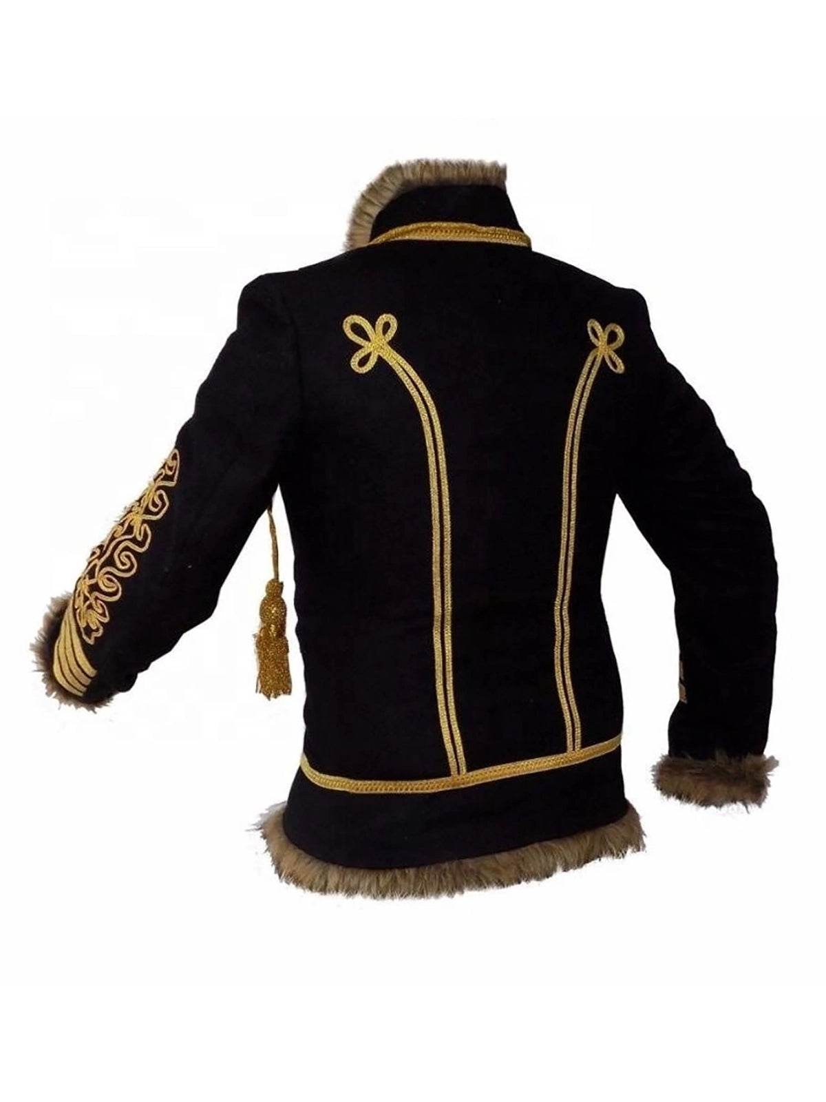 Men's Napoleonic Hussar Wool Military uniform jacket Highland Jacket