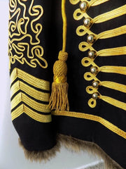 Men's Napoleonic Hussar Wool Military uniform jacket Highland Jacket