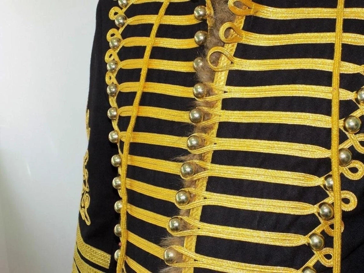 Men's Napoleonic Hussar Wool Military uniform jacket Highland Jacket