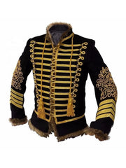 Men's Napoleonic Hussar Wool Military uniform jacket Highland Jacket