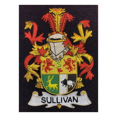 Sullivan Coat Of Arms Framable Badge Embroidered Bullion Wire Family Crest Badge