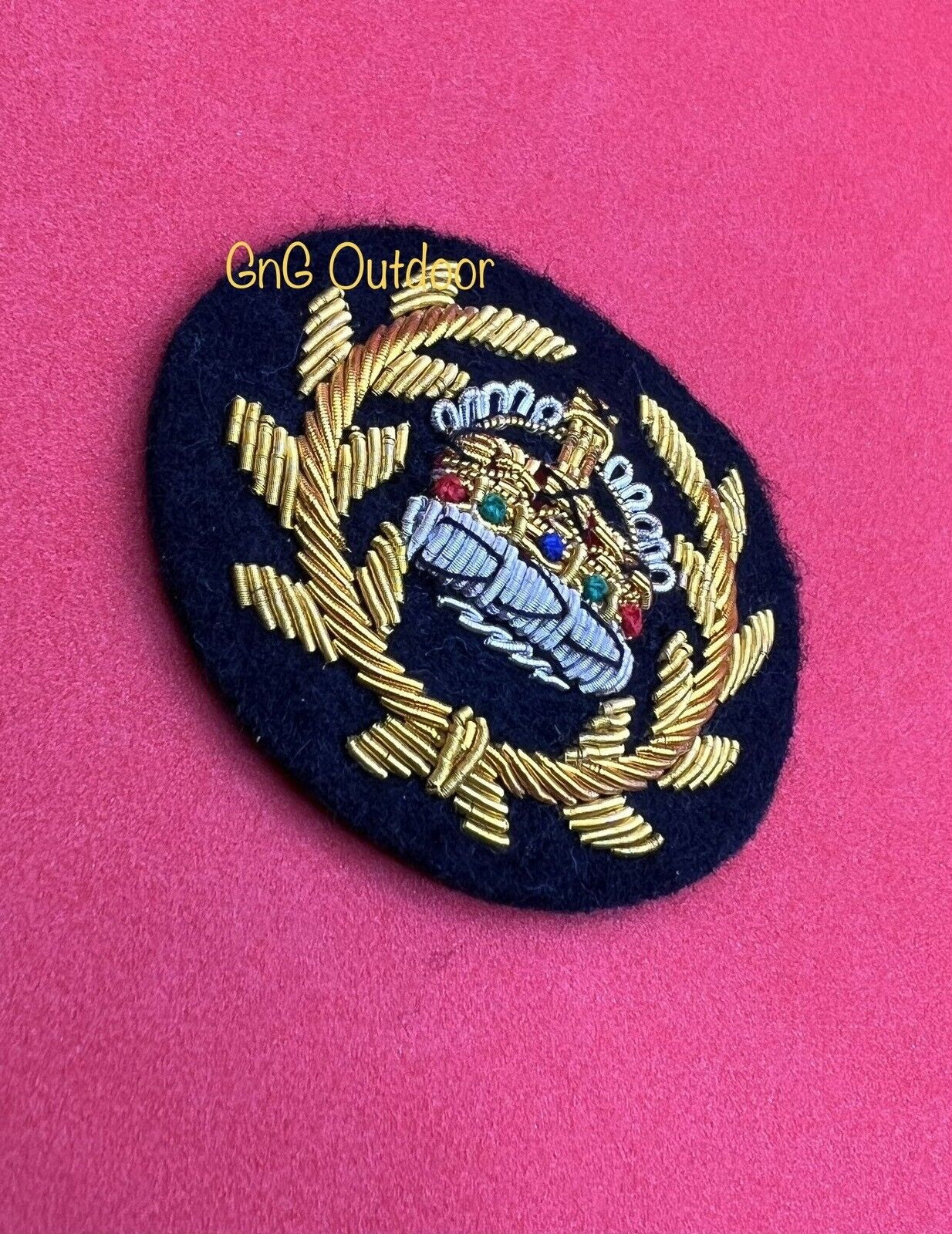 King’s Crown WO2 Crown And Wreath Mess Dress Badge WO2 Gold Embroidered Crown