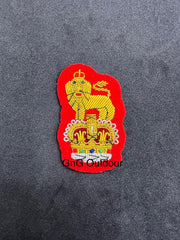General Staff Officer Beret Badge Hand Embroidered Bullion And Wire Beret Cap Badges On Red Felt