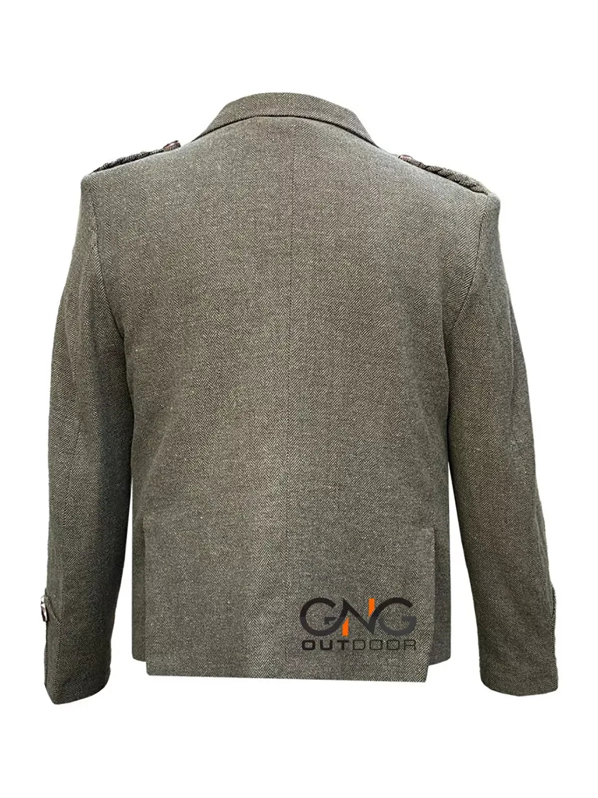 Scottish Green Tweed wool Argyle jacket Men's kilt jacket
