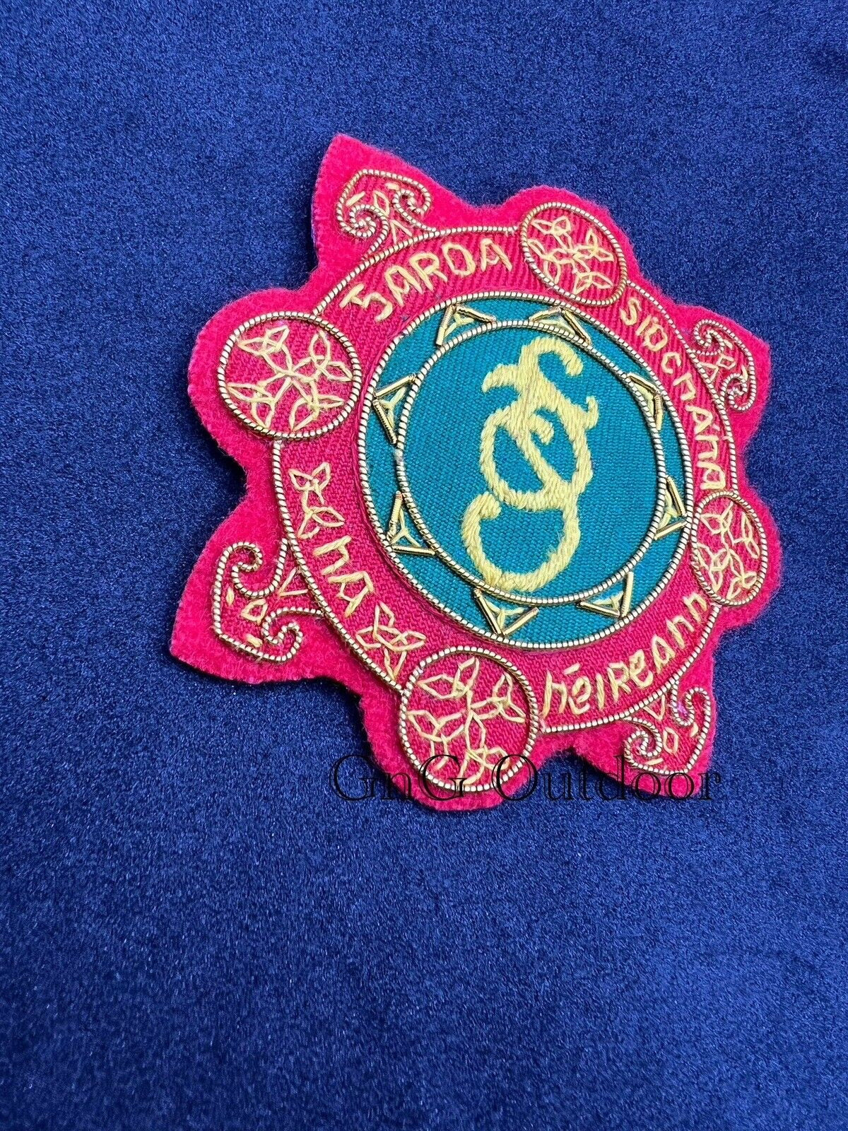 Garda Siochana Cap Badge Irish Police Embroidered Bullion Wire Hat Badge
