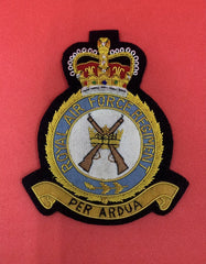 Royal Air Force Regiment Blazer Badge RAFR Hand Embroidered Bullion Wire Badge