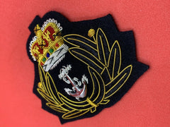 Royal Navy Chaplains Queen’s Crown Cap Badge Royal Navy Bullion Wire Hat Badge