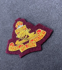 King’s Crown Royal Artillery Officers Beret Badge RA Maroon Background Cap Badge