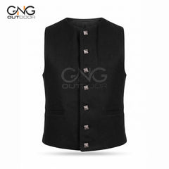 Men’s Black Scottish Doublet Jacket Braided Shoulder Highland Formal Jacket