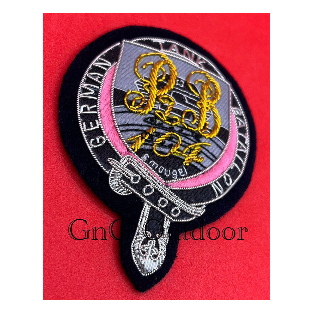 German Tank Battalion 104 Blazer Badge Bavarian Tank Cuirassiers Badge German Army Hand Embroidered Wire Blazer Badge
