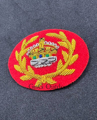 King’s Crown WO2 Crown Wreath Red Mess Dress Badge Embroidered Gold Crown On Red