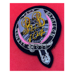 German Tank Battalion 104 Blazer Badge Bavarian Tank Cuirassiers Badge German Army Hand Embroidered Wire Blazer Badge