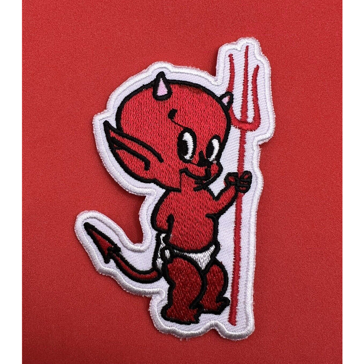 Baby Devil Machine Embroidered Patch Iron on Sew On Badge Baby Devil Red Patch
