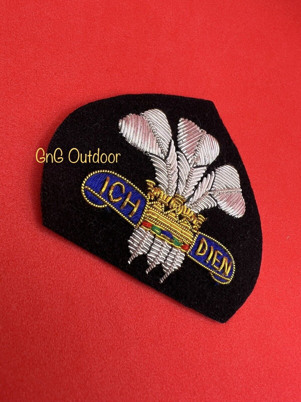 Royal Regiment Of Wales Cap Badge RROW Hand Embroidered Bullion Wire Cap Badge
