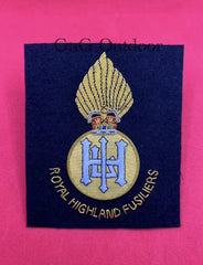 Royal Highland Fusiliers Blazer Badge RHF Embroidered Bullion Wire Blazer Badge