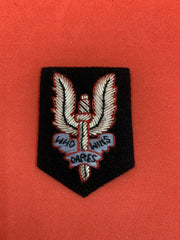 SAS SPECIAL AIR SERVICE WO1 OFFICER BERET CAP BADGE HAND EMBROIDERED BADGE