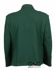 Scottish Men's Green Wool Kilt Jacket With Waistcoat Argyle Wedding Kilt Jacket