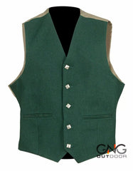 Scottish Men's Green Wool Kilt Jacket With Waistcoat Argyle Wedding Kilt Jacket