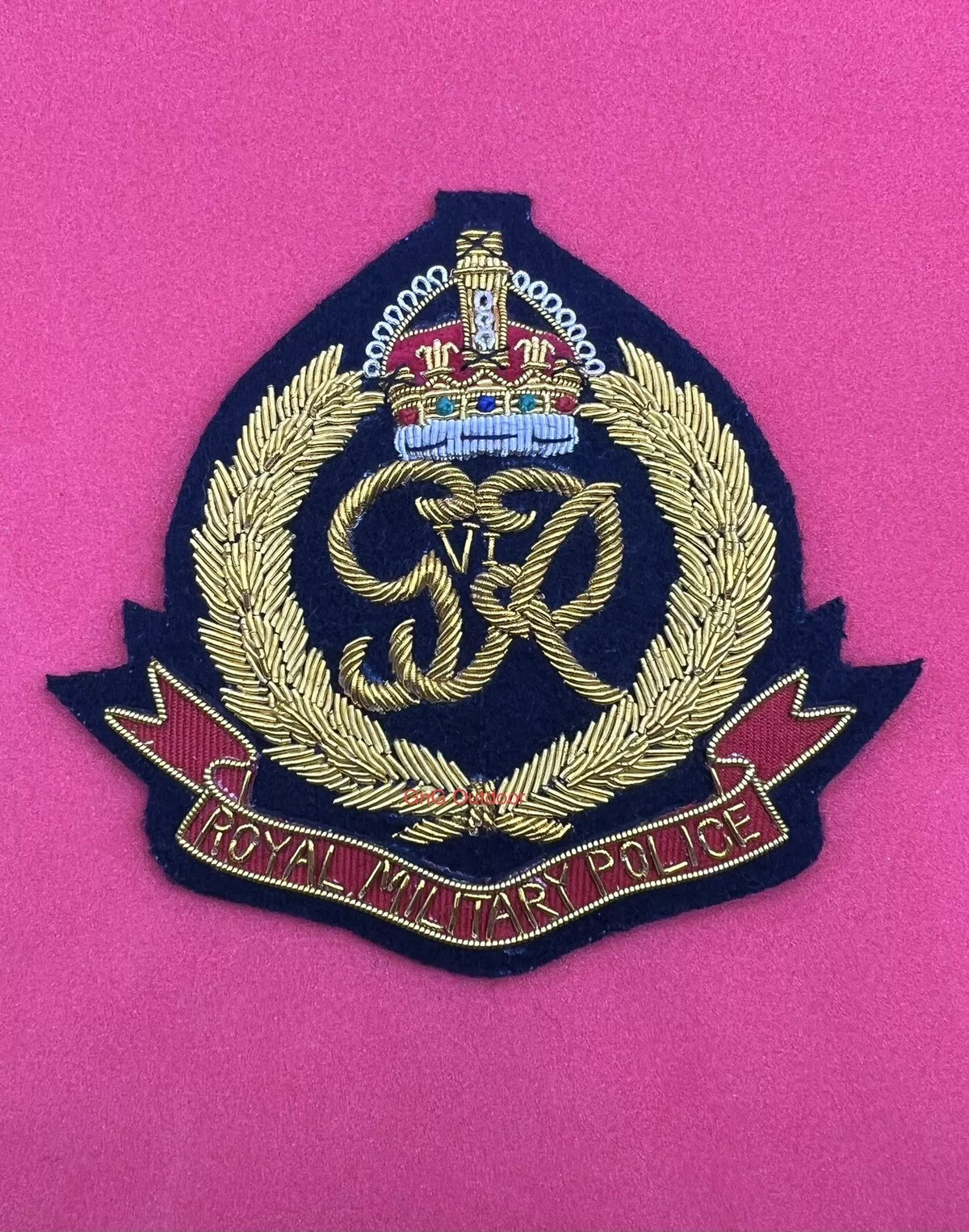 Royal Military Police Embroidered Bullion Wire King’s Crown Blazer Badge RMP