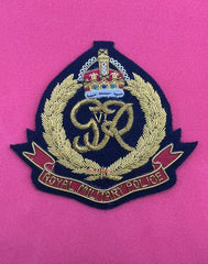 Royal Military Police Embroidered Bullion Wire King’s Crown Blazer Badge RMP