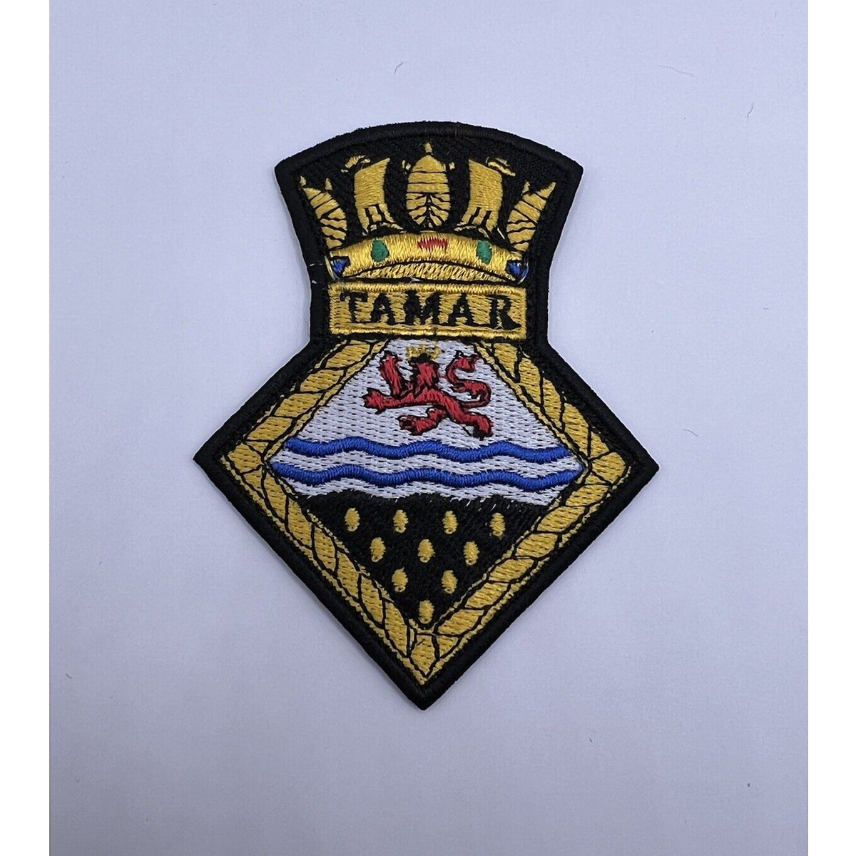 Royal Navy Tamar Badge Royal Naval Tamar Machine Embroidered Patch Iron On Patch