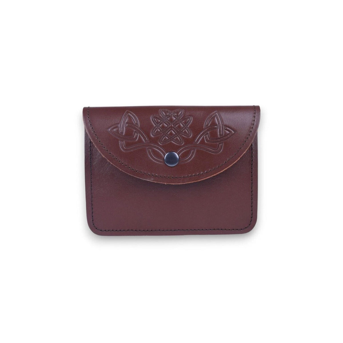 Men's Scottish Brown Leather Kilt Belt Pouch Celtic Embossed 100% Leather Pouch