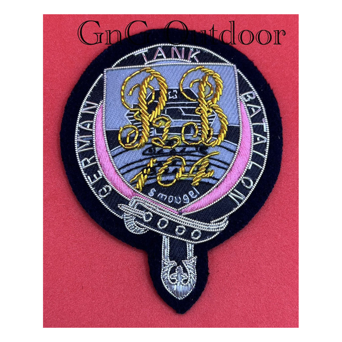 German Tank Battalion 104 Blazer Badge Bavarian Tank Cuirassiers Badge German Army Hand Embroidered Wire Blazer Badge