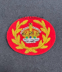 King’s Crown WO2 Crown Wreath Red Mess Dress Badge Embroidered Gold Crown On Red