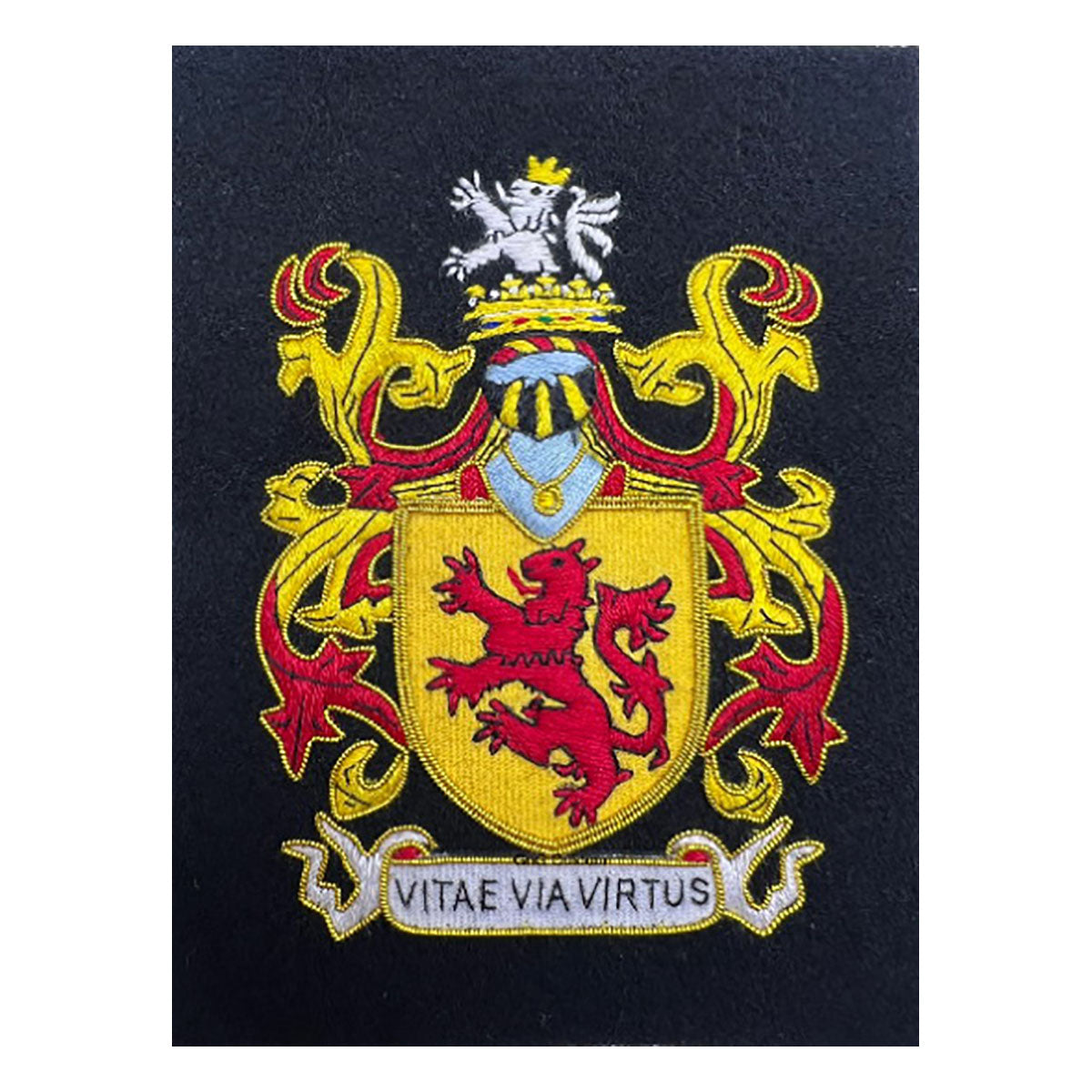 Family Crest Available in Frame Sizes From A5 To A2 Custom Made Hand Embroidered Bullion And Wire Family Crest
