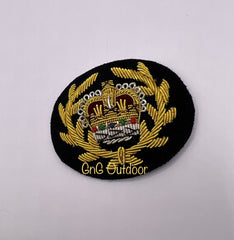 WO2 Crown And Wreath Mess Dress Badge WO2 Hand Embroidered Gold Crown On Black