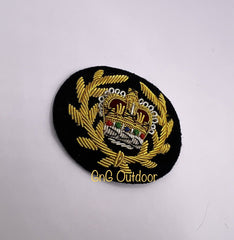 WO2 Crown And Wreath Mess Dress Badge WO2 Hand Embroidered Gold Crown On Black