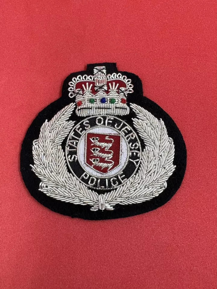 State Of Jersey Police Embroidered Bullion Wire Hat Badge Police Badges