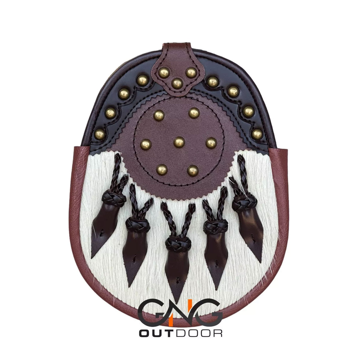 Men's Scottish Handmade Sporran | Brown Leather | With Chain Strap