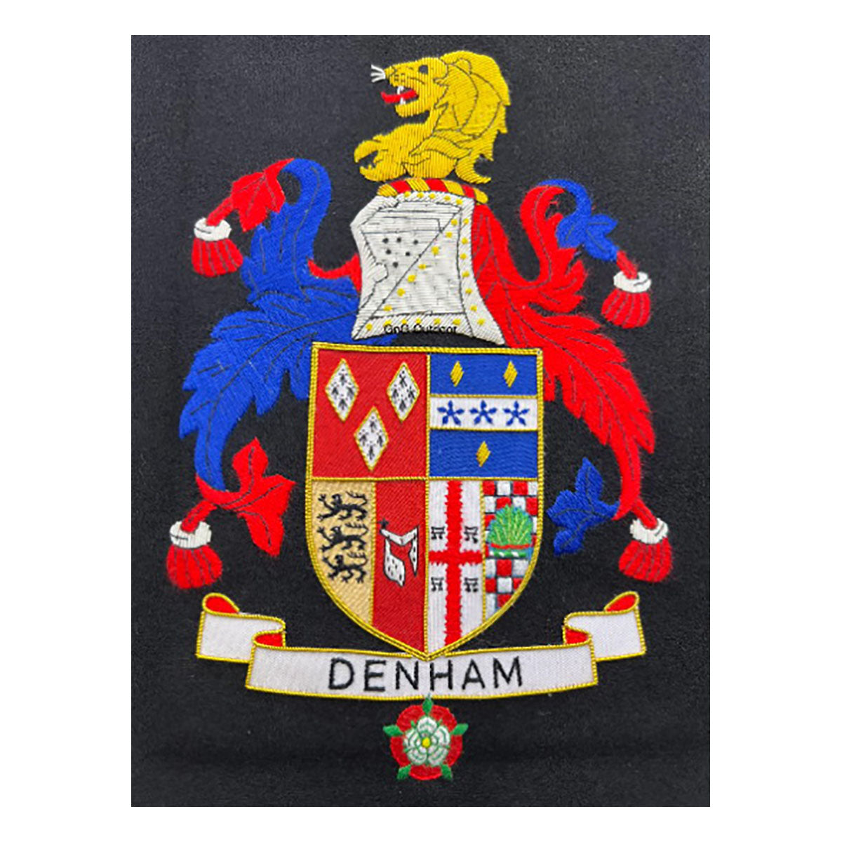 Family Crest Available in Frame Sizes From A5 To A2 Custom Made Hand Embroidered Bullion And Wire Family Crest