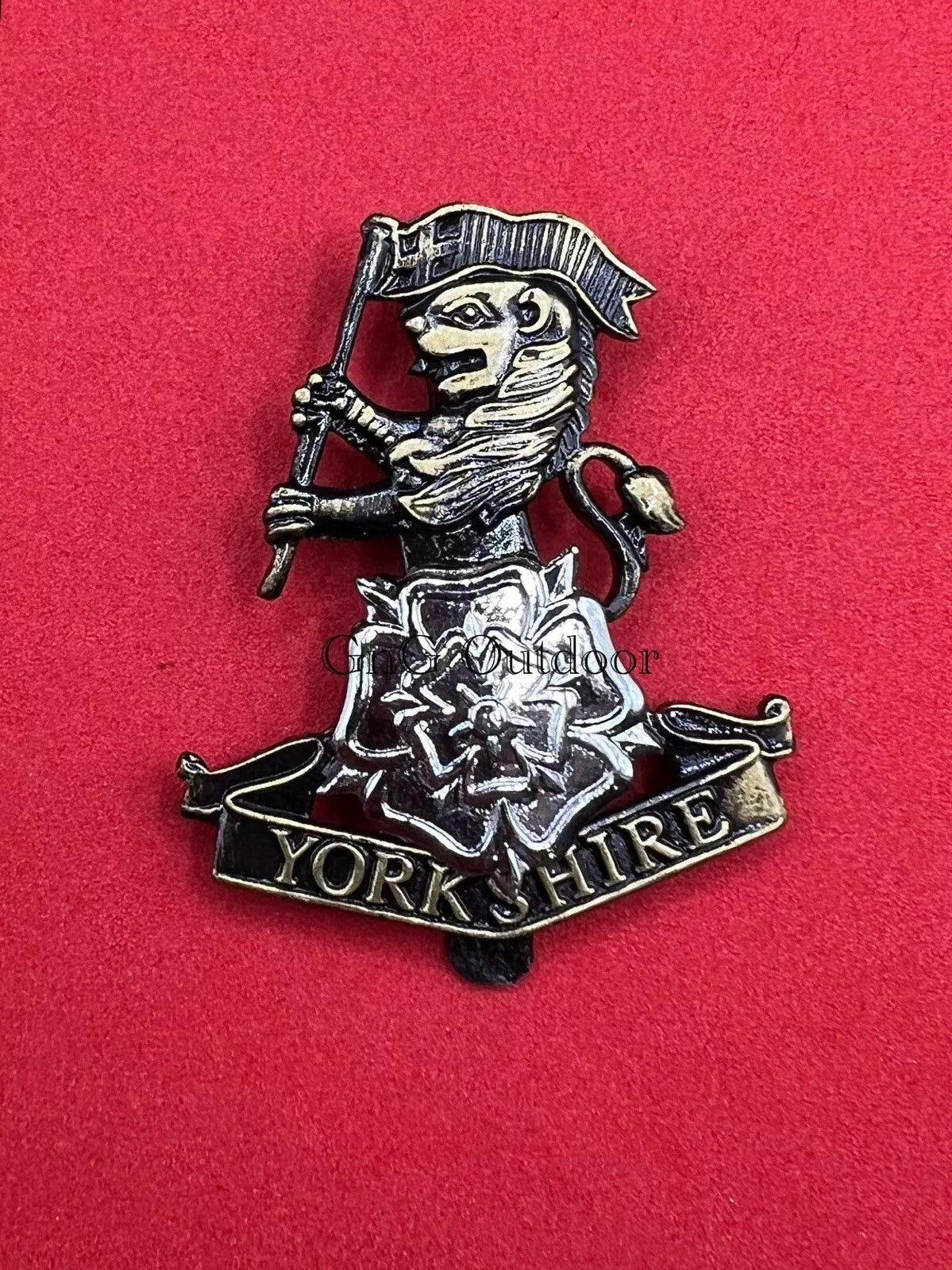 The Yorkshire Regiment Cap Badge British Army YR Metal Beret Slide Cap Badge