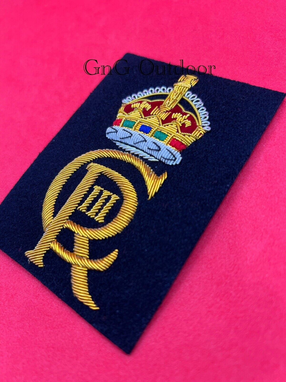 His Majesty The King’s Cypher CIIIR Gold Hand Embroidered Cypher Blazer Badge