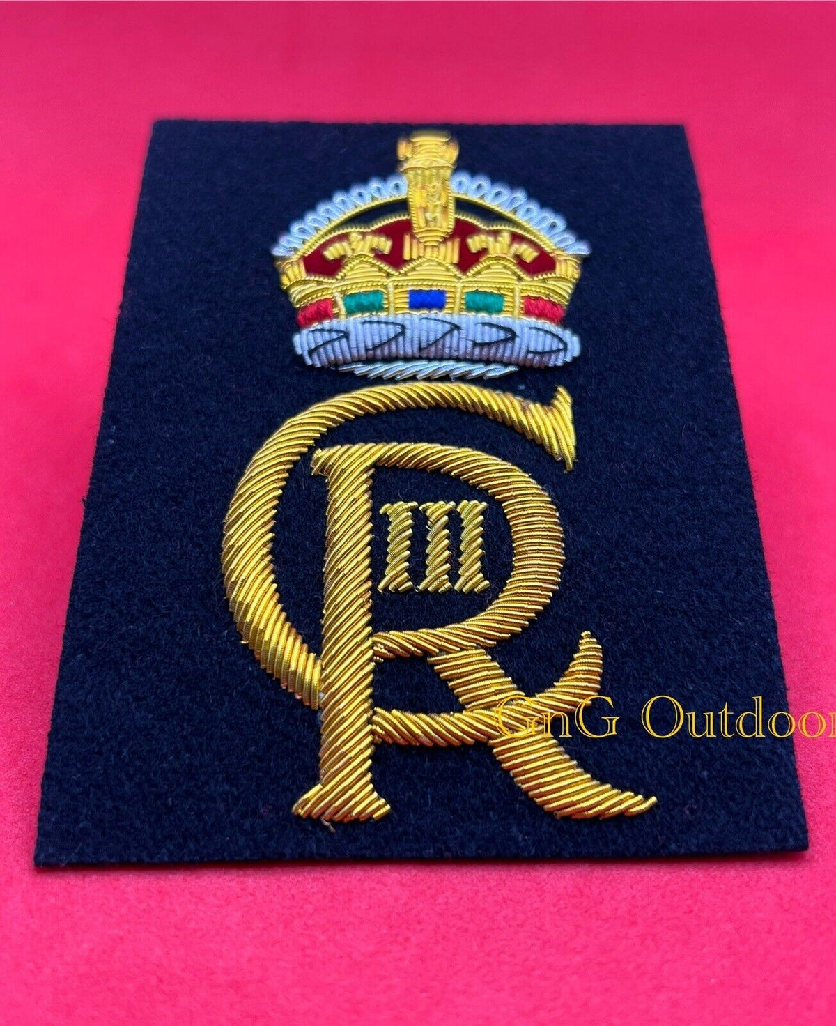 His Majesty The King’s Cypher CIIIR Gold Hand Embroidered Cypher Blazer Badge